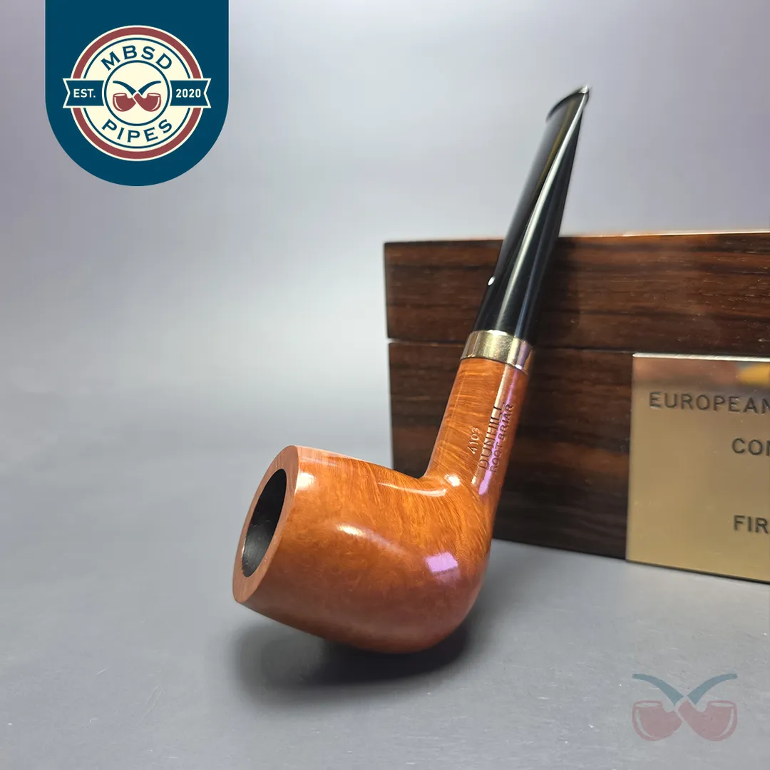Dunhill 1984 Root Briar 4103 w/ 18K Gold European Pipe Smoking Competition 1st Prize Estate Briar Pipe, Unsmoked