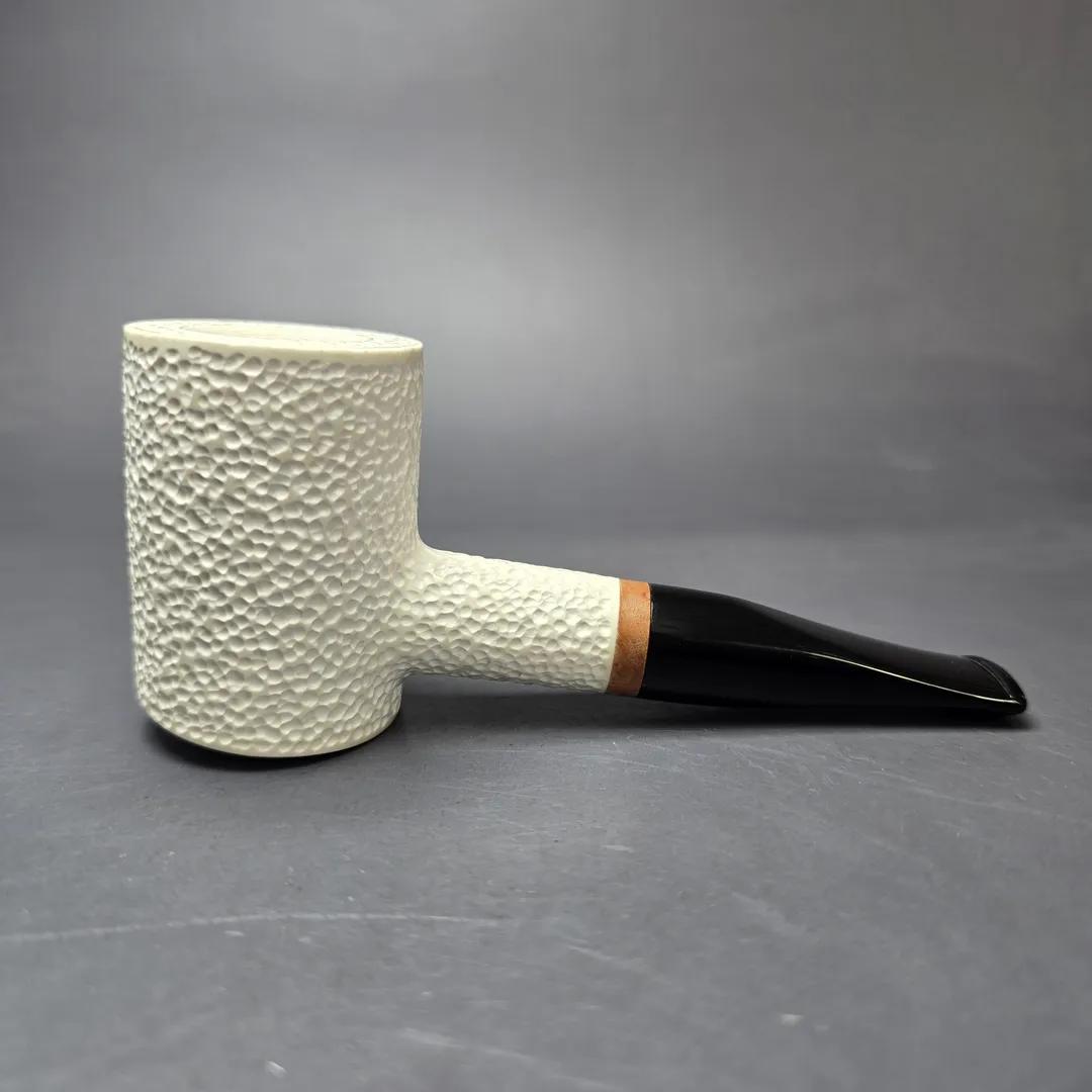 MBSD Meerschaum Deluxe Rusticated Poker Block Meerschaum Pipe, Briar-Mortise - Image 2