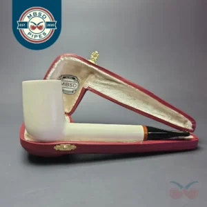 MBSD Meerschaum Deluxe XXL Translucent Liverpool Block Meerschaum Pipe, Briar-Mortise, New