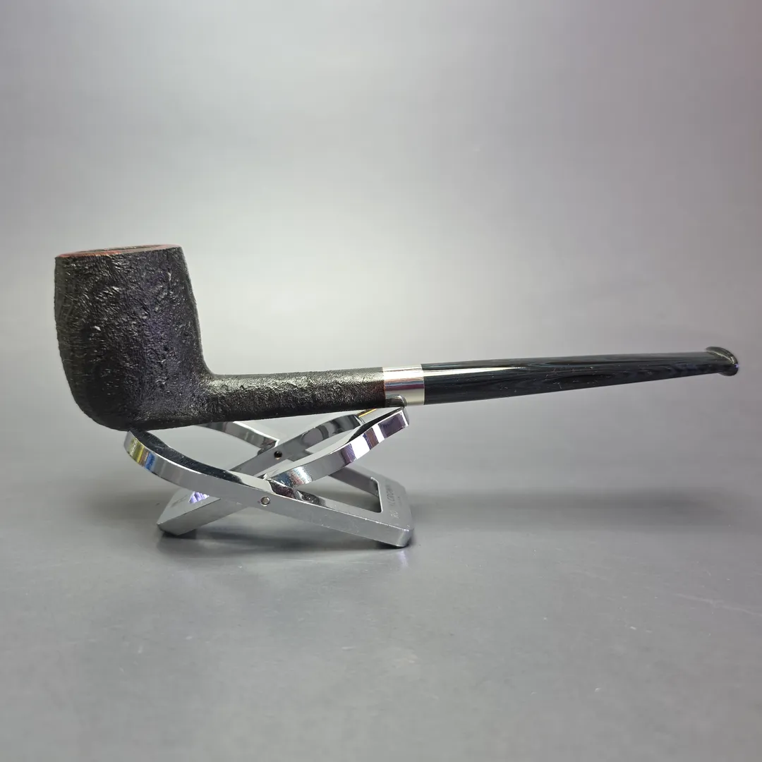 Bruno Nuttens Bing B1 Partially Sandblasted Billiard w/ Aluminum Briar Pipe, New - Image 2