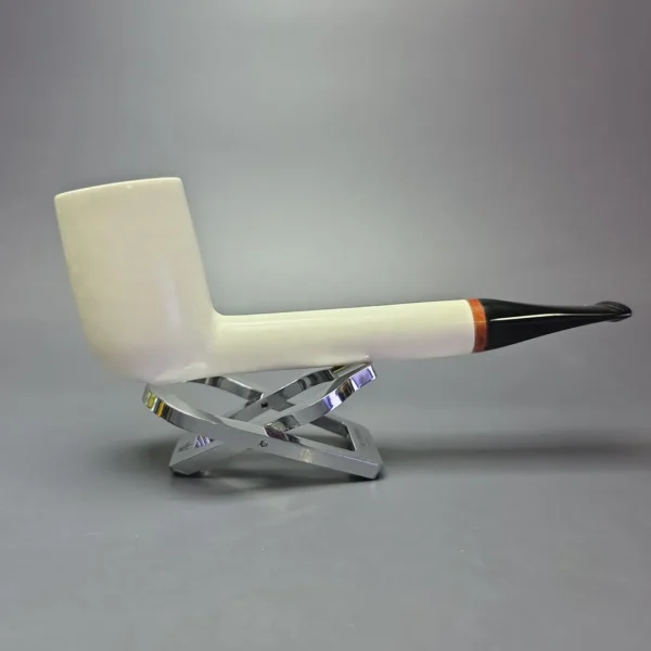 MBSD Meerschaum Deluxe XXL Translucent Liverpool Block Meerschaum Pipe, Briar-Mortise, New - Image 3