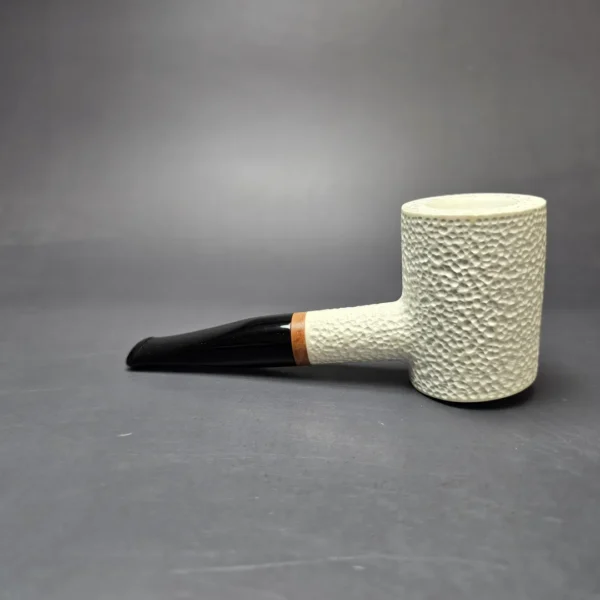 MBSD Meerschaum Deluxe Rusticated Poker Block Meerschaum Pipe, Briar-Mortise - Image 6