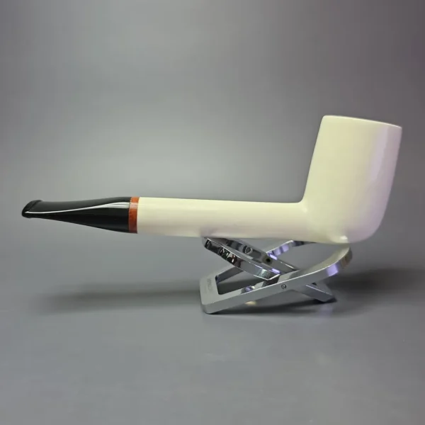 MBSD Meerschaum Deluxe XXL Translucent Liverpool Block Meerschaum Pipe, Briar-Mortise, New - Image 5