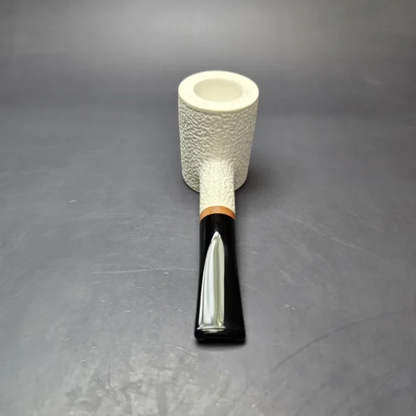 MBSD Meerschaum Deluxe Rusticated Poker Block Meerschaum Pipe, Briar-Mortise - Image 7