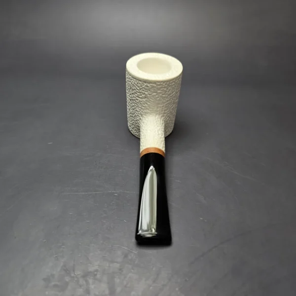 MBSD Meerschaum Deluxe Rusticated Poker Block Meerschaum Pipe, Briar-Mortise - Image 8