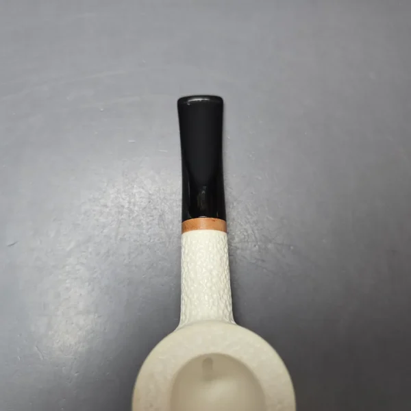 MBSD Meerschaum Deluxe Rusticated Poker Block Meerschaum Pipe, Briar-Mortise - Image 10