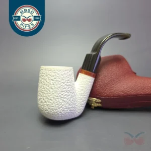 MBSD Meerschaum Deluxe Rusticated Oom Paul Block Meerschaum Pipe, Briars-Mortise, New