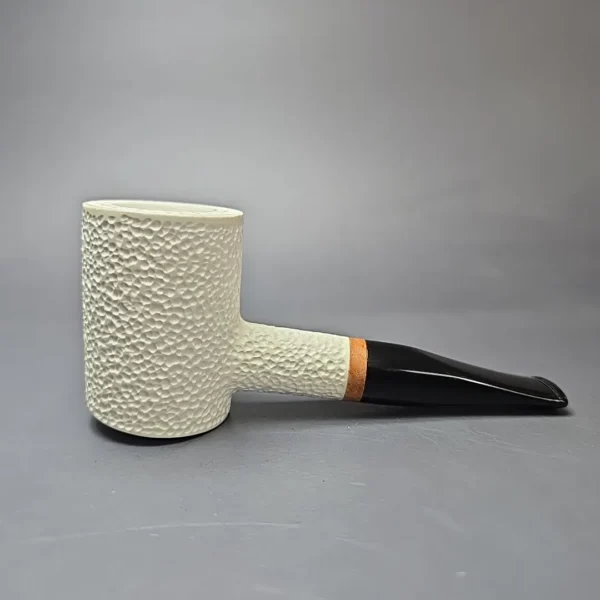 MBSD Meerschaum Deluxe Rusticated Poker Block Meerschaum Pipe, Briar-Mortise - Image 17