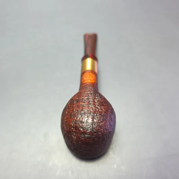 Smith House Vintage Sandblasted Pot w/ Brushed Brass Handmade Briar Pipe, New - Image 8