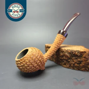 Eclasias Pipes "Dragon Scale" Natural Sandblasted Fig Handmade Briar Pipe, New