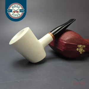 MBSD Meerschaum Deluxe Translucent Poker Block Meerschaum Pipe, Briar-Mortise, New