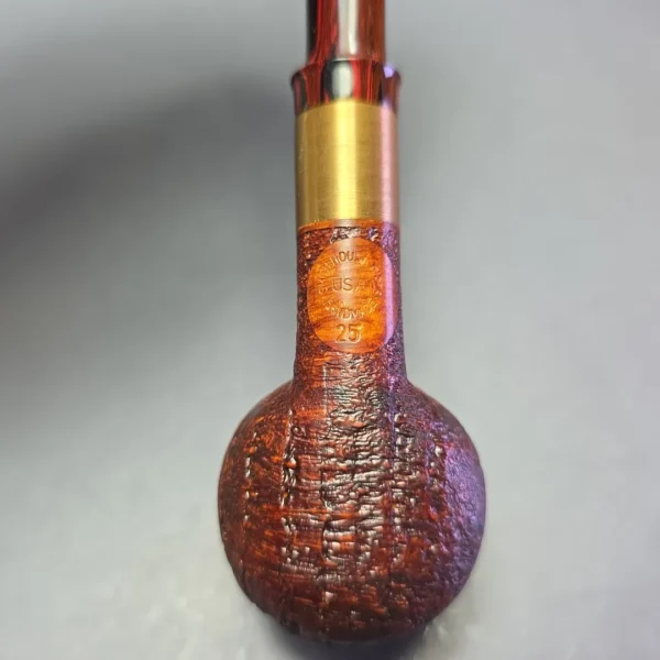 Smith House Vintage Sandblasted Pot w/ Brushed Brass Handmade Briar Pipe, New - Image 9