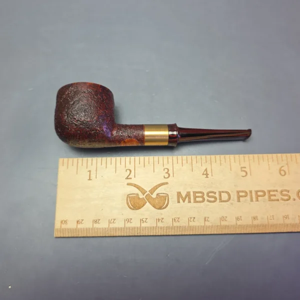 Smith House Vintage Sandblasted Pot w/ Brushed Brass Handmade Briar Pipe, New - Image 10