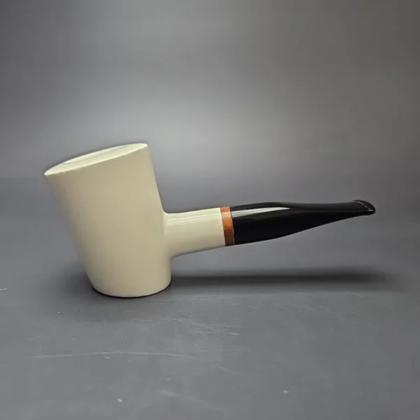 MBSD Meerschaum Deluxe Translucent Poker Block Meerschaum Pipe, Briar-Mortise, New - Image 3
