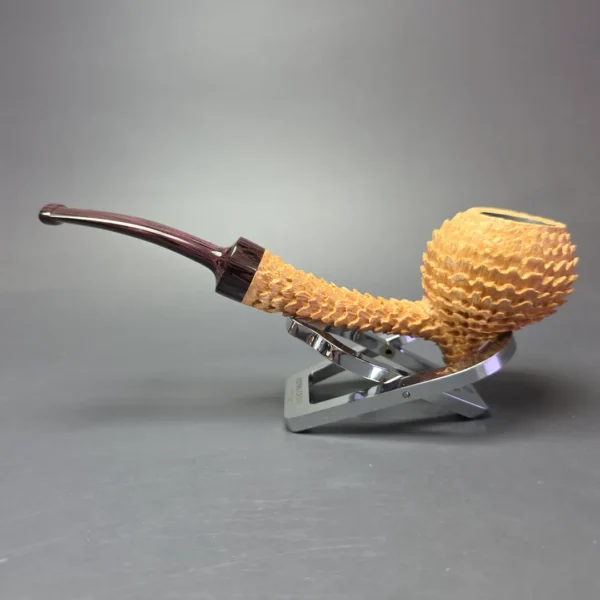 Eclasias Pipes "Dragon Scale" Natural Sandblasted Fig Handmade Briar Pipe, New - Image 4