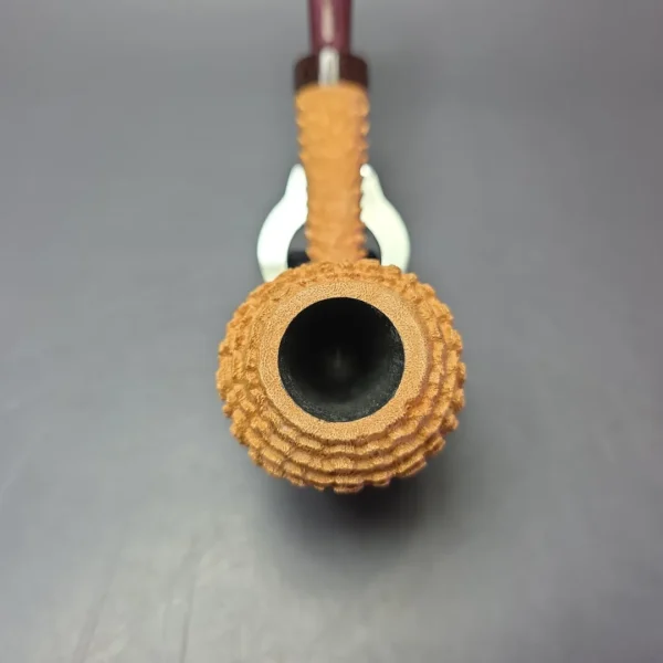 Eclasias Pipes "Dragon Scale" Natural Sandblasted Fig Handmade Briar Pipe, New - Image 5