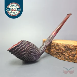 Walt Cannoy Cardinal House Munn XL Rusticated Cutty Handmade Briar Pipe, New