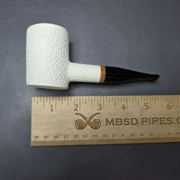 MBSD Meerschaum Deluxe Rusticated Poker Block Meerschaum Pipe, Briar-Mortise - Image 13