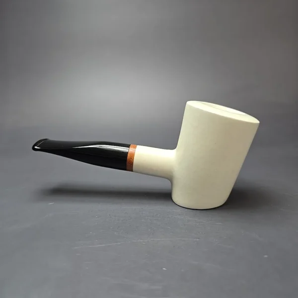 MBSD Meerschaum Deluxe Translucent Poker Block Meerschaum Pipe, Briar-Mortise, New - Image 5