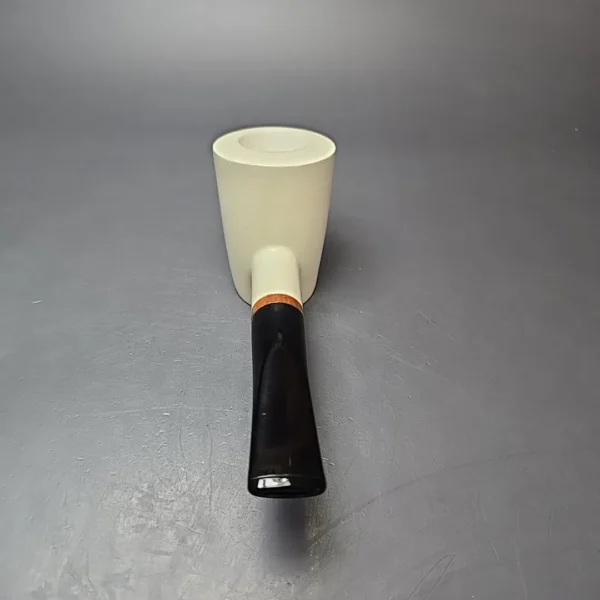 MBSD Meerschaum Deluxe Translucent Poker Block Meerschaum Pipe, Briar-Mortise, New - Image 6