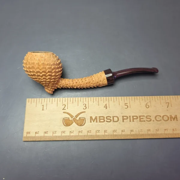 Eclasias Pipes "Dragon Scale" Natural Sandblasted Fig Handmade Briar Pipe, New - Image 8