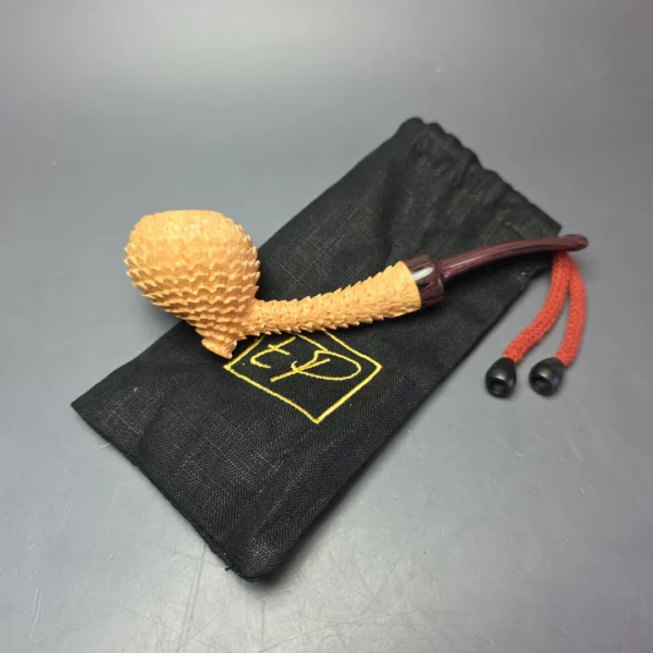 Eclasias Pipes "Dragon Scale" Natural Sandblasted Fig Handmade Briar Pipe, New - Image 11