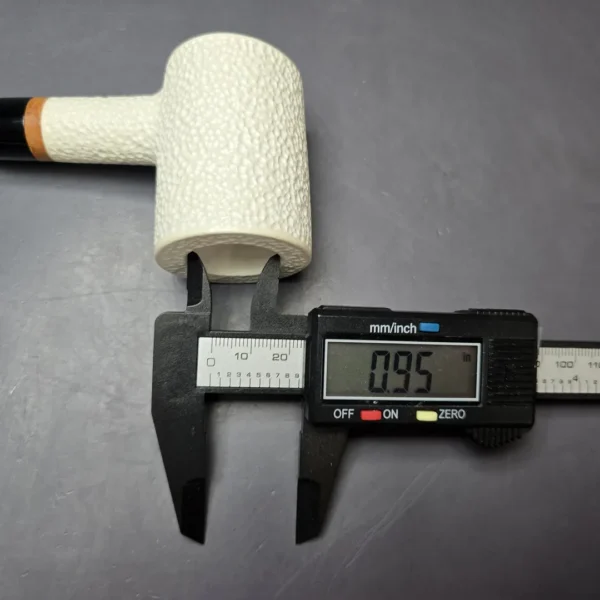 MBSD Meerschaum Deluxe Rusticated Poker Block Meerschaum Pipe, Briar-Mortise - Image 14