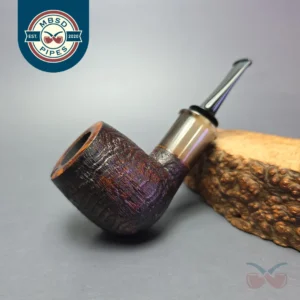 Smith House Vintage Sandblasted Nosewarmer Billiard w/ Ox Horn Handmade Briar Pipe, New