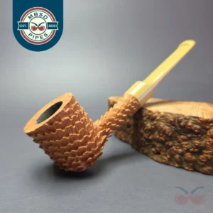Eclesias Pipes "Dragon Scale" Natural Sandblasted Billiard Handmade Briar Pipe, New