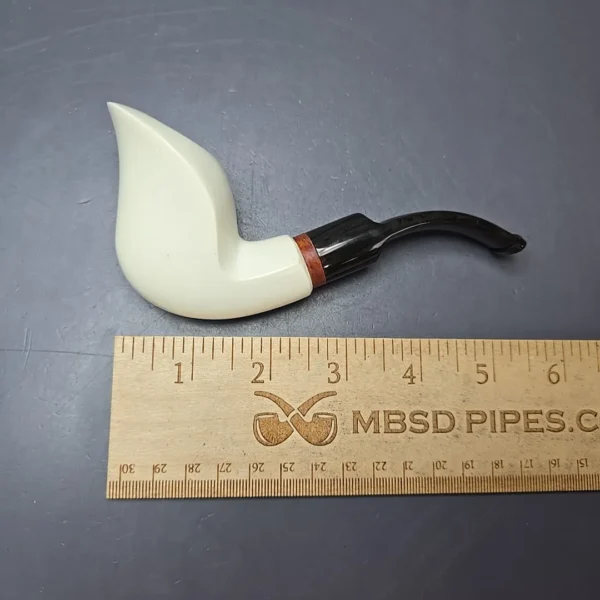 MBSD Meerschaum Deluxe Smooth Cobra Block Meerschaum Pipe, Briar-Mortise, New - Image 10