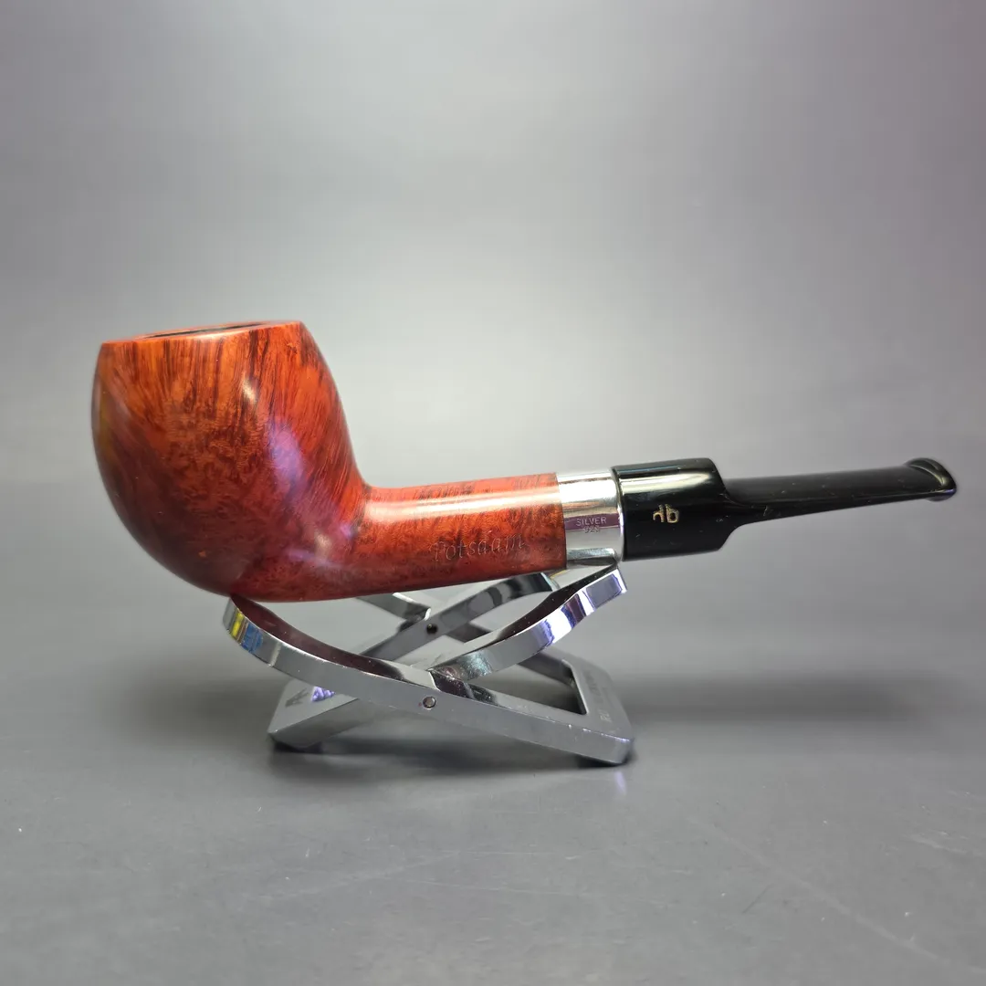 Design Berlin Potsdam Smooth Apple w/ Silver Estate Briar Pipe, Unsmoked, 9mm - Image 2
