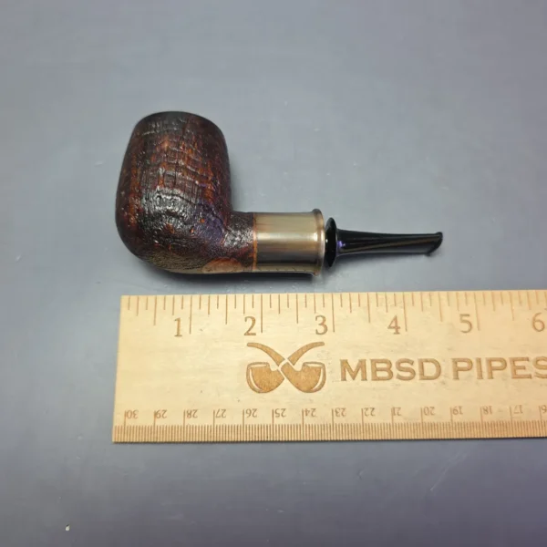 Smith House Vintage Sandblasted Nosewarmer Billiard w/ Ox Horn Handmade Briar Pipe, New - Image 9