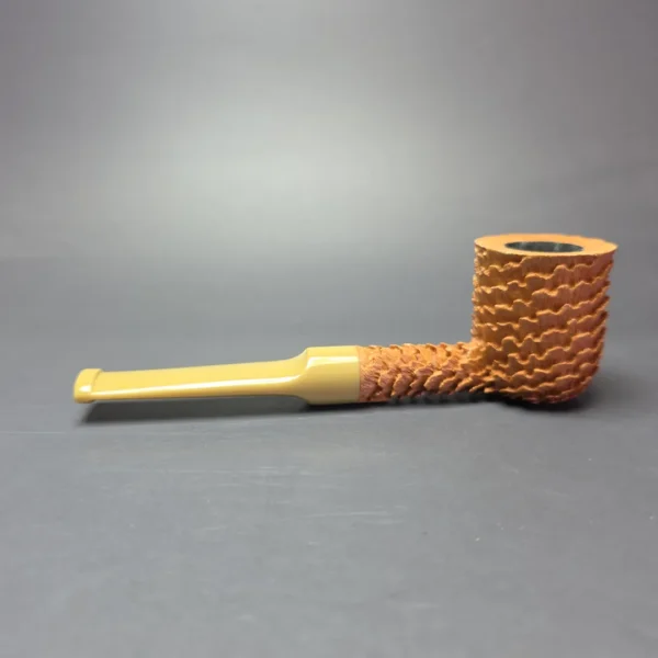 Eclesias Pipes "Dragon Scale" Natural Sandblasted Billiard Handmade Briar Pipe, New - Image 4