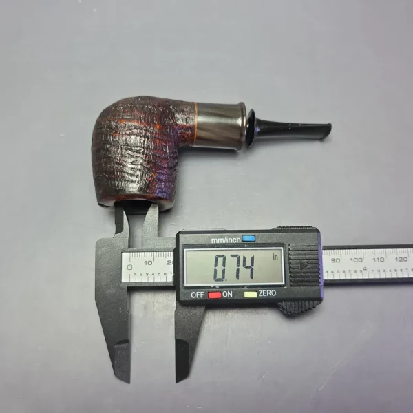 Smith House Vintage Sandblasted Nosewarmer Billiard w/ Ox Horn Handmade Briar Pipe, New - Image 10