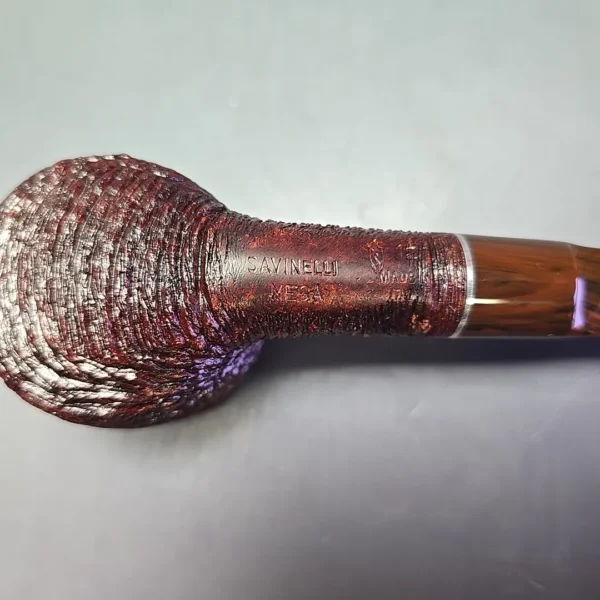 Savinelli Mega 121 EX Rusticated Pot Estate Briar Pipe, Unsmoked, 9mm - Image 10