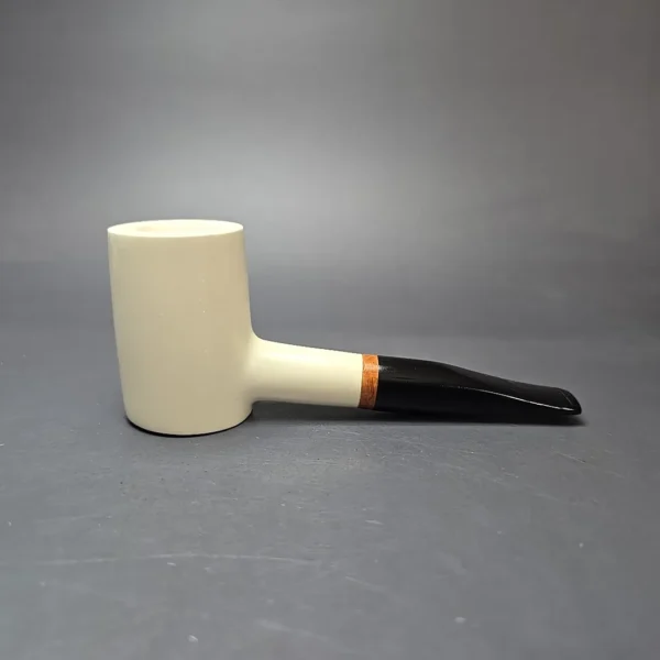 MBSD Meerschaum Deluxe Smooth Poker Block Meerschaum Pipe, Briar-Mortise, New - Image 3