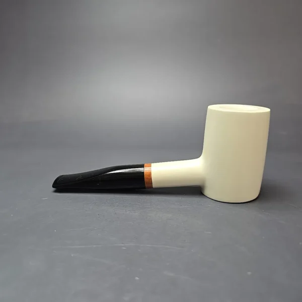 MBSD Meerschaum Deluxe Smooth Poker Block Meerschaum Pipe, Briar-Mortise, New - Image 5