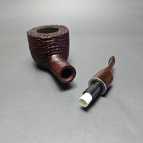 Savinelli Mega 121 EX Rusticated Pot Estate Briar Pipe, Unsmoked, 9mm - Image 13