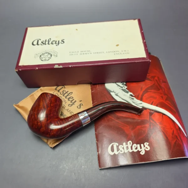 Astleys (by Ferndown) Smooth Bent Billiard w/ Silver Estate Briar Pipe, Unsmoked - Image 3