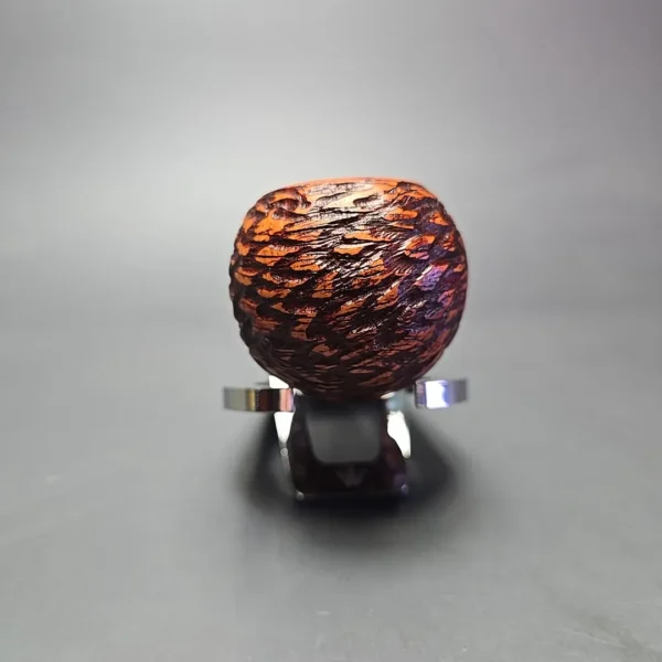 Chacom Reverse Calabash Brown Rusticated Apple Estate Briar Pipe, Unsmoked - Image 3