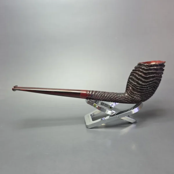 Walt Cannoy Cardinal House Munn XL Rusticated Cutty Handmade Briar Pipe, New - Image 4