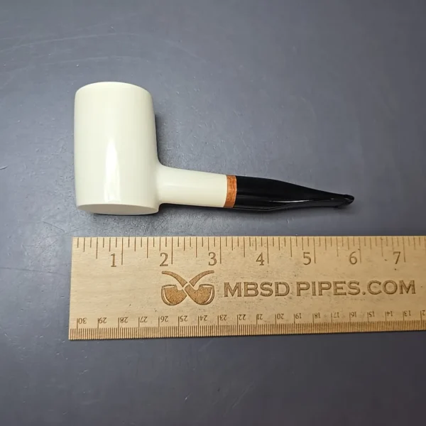 MBSD Meerschaum Deluxe Smooth Poker Block Meerschaum Pipe, Briar-Mortise, New - Image 10