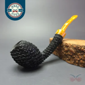 Eclesias Pipes "Dragon Scale" Sandblasted Egg Handmade Briar Pipe, New