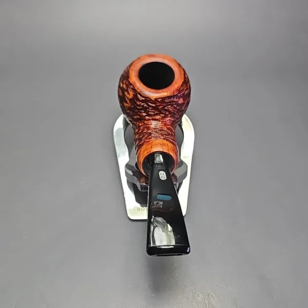 Chacom Reverse Calabash Brown Rusticated Apple Estate Briar Pipe, Unsmoked - Image 5