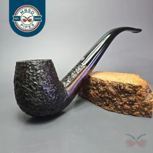 James Upshall Bark EXL Rusticated Bent Billiard Estate Briar Pipe, Unsmoked