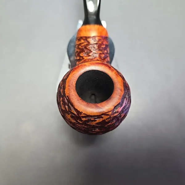 Chacom Reverse Calabash Brown Rusticated Apple Estate Briar Pipe, Unsmoked - Image 6