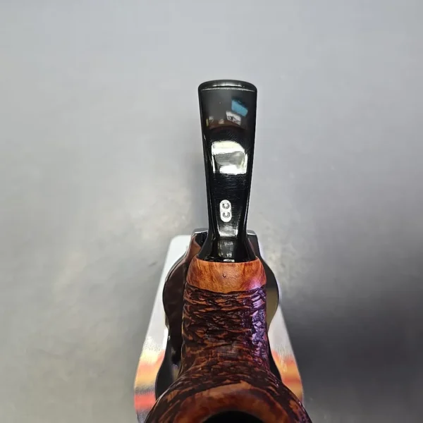 Chacom Reverse Calabash Brown Rusticated Apple Estate Briar Pipe, Unsmoked - Image 7
