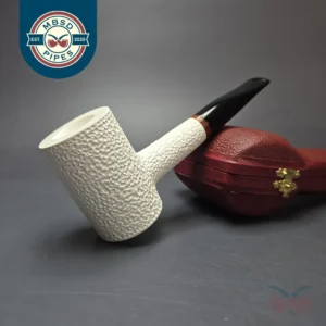 MBSD Meerschaum Deluxe Rusticated Poker Block Meerschaum Pipe, Briar-Mortise, New