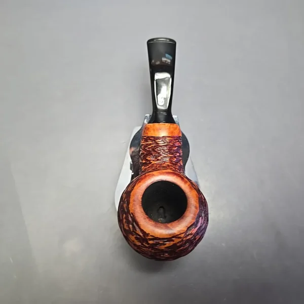 Chacom Reverse Calabash Brown Rusticated Apple Estate Briar Pipe, Unsmoked - Image 8