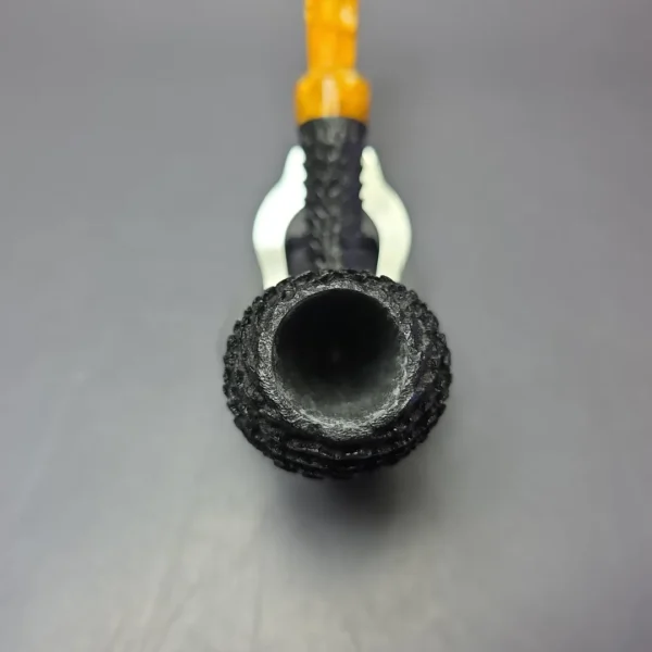 Eclesias Pipes "Dragon Scale" Sandblasted Egg Handmade Briar Pipe, New - Image 5